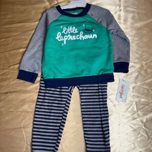 Baby Cat & Jack Boy 18 Months Little Leprechaun 2 Piece Set Long Sleeve